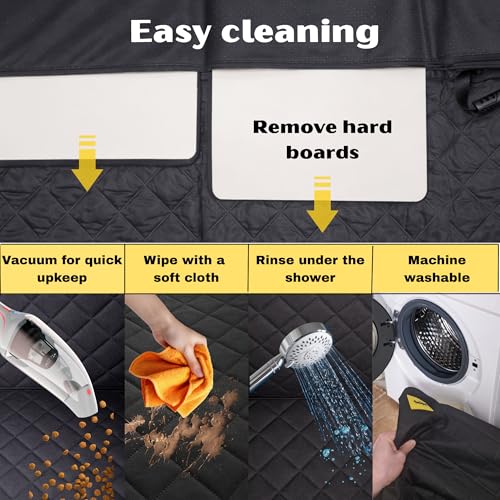 Dog Car Seat Cover for Back Seat with Hard Bottom, Waterproof Back Seat Extender, Upgraded Comfort Hammock, Anti-Scratch, Non-Slip, Easy to Clean, Supports up to 400lbs for Cars/SUVs/Small Truck