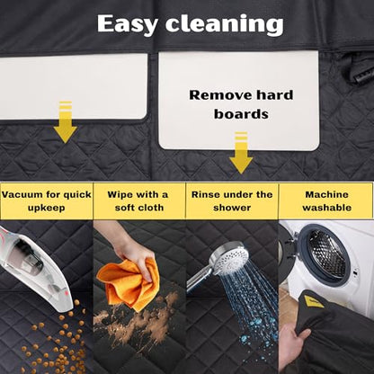 Dog Car Seat Cover for Back Seat with Hard Bottom, Waterproof Back Seat Extender, Upgraded Comfort Hammock, Anti-Scratch, Non-Slip, Easy to Clean, Supports up to 400lbs for Cars/SUVs/Small Truck
