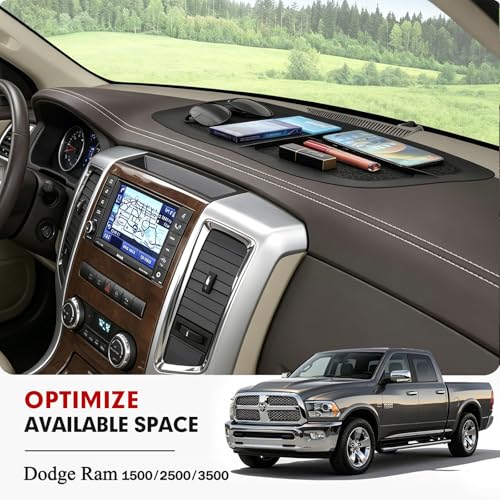 Autorder Dashboard Mat for 2011-2018 Dodge Ram 1500 2500 3500 Accessories Anti-Slip Mat Silicone Dash Mat for Ram Dash Liner Pad - size: 2011-2018 Dodge Dash Liner