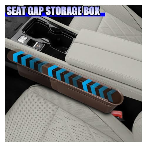 YoRise Car Seat Gap Filler, Multifunctional Car Seat Organizer, Phone Holder Between Seats & Console, Automotive Storage Box Accessories for Keys, Sunglasses, Cards, Phones (Brown) - color: Brown