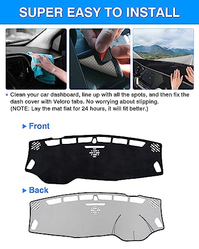 Autorder Dashboard Cover Mat for 2017-2022 Kia NIRO Accessories Dash Cover Flannel Dash Mat Sunshade Glare UV Rays Protector - size: 2017-2022 Kia NIRO