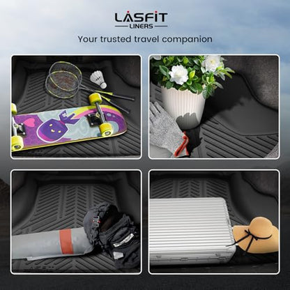 LASFIT Trunk Mat for Honda Accord 2012 2011 2010 2009 2008, All Weather TPE Custom Fit Pet Friendly Easy Clean Trunk Liner Cargo Mat Cargo Liner Accessories, Black - style: 6）For Honda Accord | 2008-2012 | Trunk Mat
