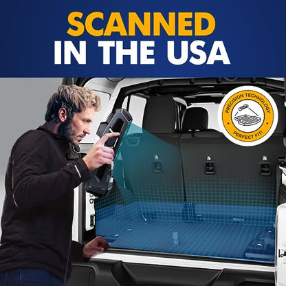 Premium Cargo Liner for Jeep Wrangler 2019-2025 Without subwoofer - 100% Protection - Custom Fit Car Trunk Mat - All-Season Black Cargo Mat - 3D Shaped Laser Measured Trunk Liners