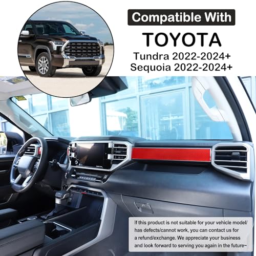 Car Center Control Panel Dashboard Strips Trim Sticker Compatible with Toyota Tundra/Sequoia 2022-2024 Pickup Truck Center Console Molding Panel Cover Dashboard Strip Interior Decoration Accessories - size: Center Control Panel Dashboard Strips Trim
