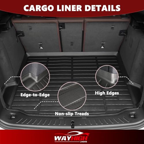 Wayhigh® Floor Mats & Cargo Liner for 2025 2026 Nissan Kicks S (Not fit SV/SR) All Weather TPE Car Mats Waterproof Duty Floor Liners Kicks Accessories- Black - style: 18) For Nissan Kicks S / 2025-2026 / Mats Set