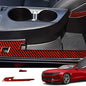 Custom Interior Accessories 2PCS for Chevrolet Camaro 2016 2017 2018 2019 2020 2021 2022 Red Carbon Fiber Center Console Cover Armrest Box Side Protection Sticker Decoration - size: Armrest box side cover