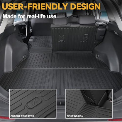 Cargo Mat for 2019-2025 Toyota RAV4(Include Hybrid), Full Coverage All Weather Trunk Mat Cargo Liner with Backrest Protectors for Toyota RAV4 Accessories