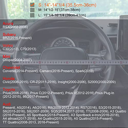 Car Steering Wheel Cover Black, 14-14.5 inch Steering Wheel Covers with Coasters Microfiber Leather Carbon Fiber Breathable Anti-Slip Durable Universal Auto Steering Wheel Protective - color: black02, size: Small