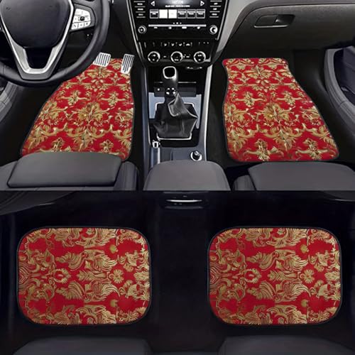 Car Floor Mats Non-Slip Automotive Floor Mats All-Weather Front Rear Car Floor Foot Mat Sets of 4 Pieces Foot Mats Rugs Carpet for Car Trucks SUV Sedans (FUGU-05) - color: FUGU-05