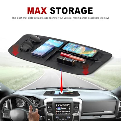 Autorder Dashboard Mat for 2011-2018 Dodge Ram 1500 2500 3500 Accessories Anti-Slip Mat Silicone Dash Mat for Ram Dash Liner Pad - size: 2011-2018 Dodge Dash Liner