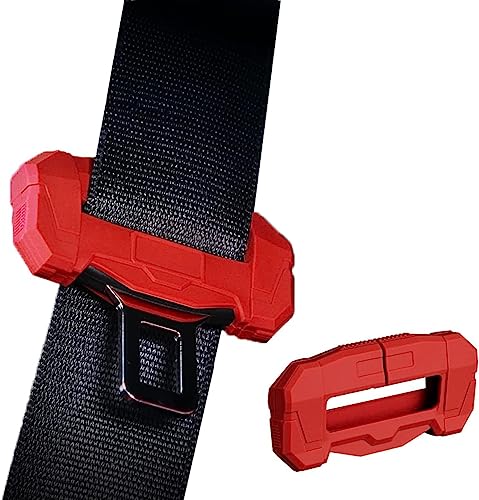 Car Universal Seat Belt Clips Cover,Seat Belt Buckle Protector for Car, Anti-Scratch Silicon Seat Belt Buckle Protector (Red,Small Size)