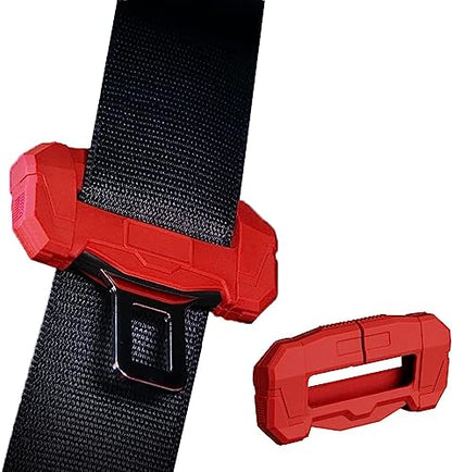 Car Universal Seat Belt Clips Cover,Seat Belt Buckle Protector for Car, Anti-Scratch Silicon Seat Belt Buckle Protector (Red,Small Size)
