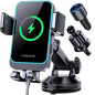 Wireless Car Charger, MOKPR 15W Fast Charging Auto Clamping Dashboard Windshield Air Vent Car Phone Holder Car Charger for iPhone 16 15/14/13/12 Pro Max Plus, Samsung S23/S22/S21,etc - style: Windshield
