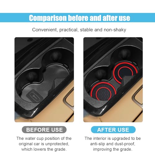 2PCS Car Cup Holder Coasters, 2.75 Inch Auto Non-Slip Anti Dust Cup Mats, Console Cup Holder Insert Coaster Auto Insulated Mats, Universal Interior Accessories for Most Cars (Red) - color: Red