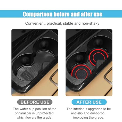 2PCS Car Cup Holder Coasters, 2.75 Inch Auto Non-Slip Anti Dust Cup Mats, Console Cup Holder Insert Coaster Auto Insulated Mats, Universal Interior Accessories for Most Cars (Red) - color: Red