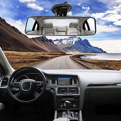 Car Rear View Mirror with Suction Cup, Anti Glare Wide Angle HD Auto Inside Rearview Mirror, 360 Degrees Adjustable Reduce Blind Spots, Universal for Vehicle, Marine, Boat, Truck, SUV, Van - color: Suction Cup/White