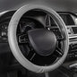Car Pass Classical Leather Automotive Universal Steering Wheel Covers,Universal Fit for Suvs,Trucks,Sedans,Cars,Vans,14.5-15inch Anti-Slip Safety Comfortable Desgin(Gray)