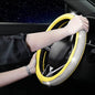 Bling Diamond Steering Wheel Cover, Leather Steering Wheel Covers for Women Girls with Crystal Rhinestones, Breathable, Anti-Slip Universal Fit 14.5-15 Inch Bling Car Accessories(Yellow) - color: Yellow