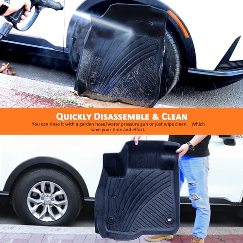 Binmotor-All Weather Floor Mats for Nissan Pathfinder 2022-2026, 8 Passenger, 3 Rows, for Infiniti QX60 7 Passenger, Heavy Duty Car Floor Liners Pathfinder Accessories - style: 1) Car Mats for Nissan Pathfinder 8 Seats (2022-2026)