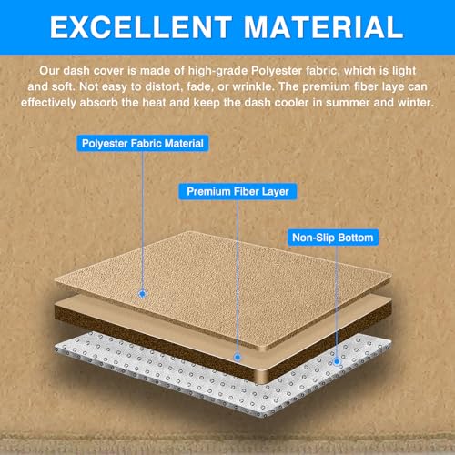 Autorder Beige Dashboard Cover Mat for Chevy Chevrolet Silverado/GMC Sierra 1999-2006, GMC Yukon XL/Suburban Tahoe Avalanche 2000-2006 Accessories Upgrade Polyester Dash Mat Sunshade Glare Protector - size: Beige 1999-2006 Chevy Silverado