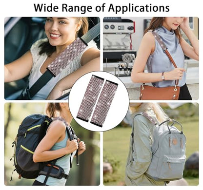 NBTEPEM 2 Pack Bling Car Seat Belt Covers, Diamond Seatbelt Shoulder Protection, Rhinestones Seat Belt Strap Cover Shoulder Pad, Universal Bling Car Interior Accessories Fit for Car/Truck/SUV(Pink) - color: Pink