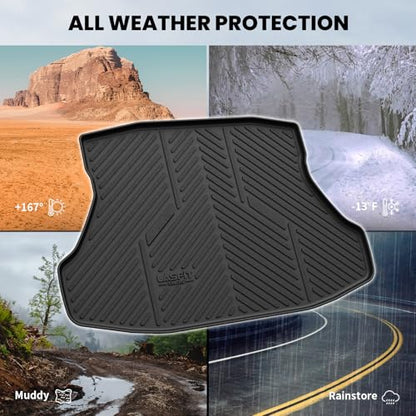LASFIT Cargo Mat for Acura ILX 2013-2022 Sedan, Trunk Mat Cargo Liner with Raised Edges All Weather TPE Trunk Liner for Rear Cargo Area Protection, Black - size: 2013-2022 | For Acura ILX | Cargo Mats