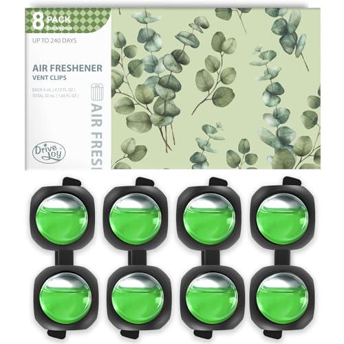 Car Air Freshener Vent Clips, 8 Pack, Provides Long-Lasting Scent, Up to 240 Days, Odor Eliminator (Eucalyptus) - color: Eucalyptus