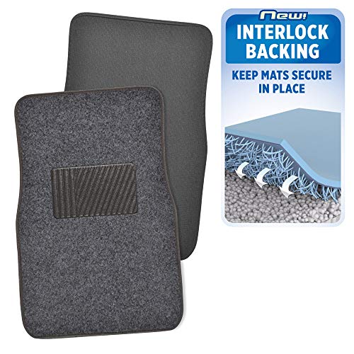 Motor Trend Premium Inter-Lock Backing Carpet Car Floor Mats - Front & Rear, Thick & Durable Auto Protection, Fits Most Cars Truck SUV Coupe Sedan - color: Dark Gray