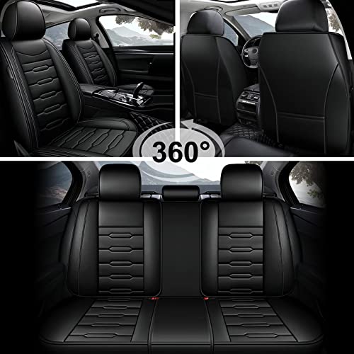AOMSAZTO Car Seat Covers Fit for Honda Ridgeline 2006-2025: Seat Covers Full Set Leather Seat Covers Compatible Airbag (Black) - color: #016 Black, size: 2006-2014&2024-2025-5 seat covers full set