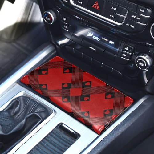 linqin Car Registration and Insurance Card Holder, Black Red Glove Box Organizer Card Document Wallet - color: Black Red