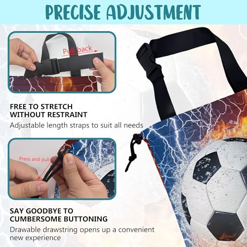 Car Garbage Bag Soccer Ball with Water and Fire Drawstring Car Trash Bag Hanging for Back Seat with Adjustable Buckle Canvas Vehicle Trash Can Easy-to-Install - color: Soccer Ball with Water and Fire