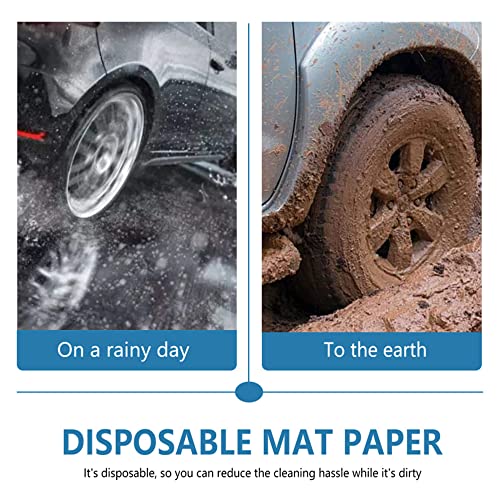 Chimailong White Car Paper Floor Mats : Disposable Floor Cars Auto Vehicles Automotive Mat Covers Protector Detailing Detail Wash Temporary Sticky 16x20inch (100)
