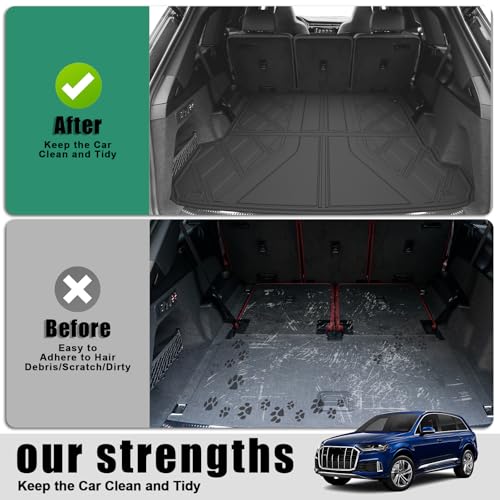 Original 2017-2025 2026 Q7/SQ7 Cargo Liner for Audi Q7 All Models - Custom Fit All Weather Protection Trunk Mat - 3D Shaped Laser Measured Cargo Mat for Audi Q7 2017-2026