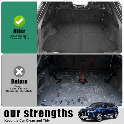 Original 2017-2025 2026 Q7/SQ7 Cargo Liner for Audi Q7 All Models - Custom Fit All Weather Protection Trunk Mat - 3D Shaped Laser Measured Cargo Mat for Audi Q7 2017-2026