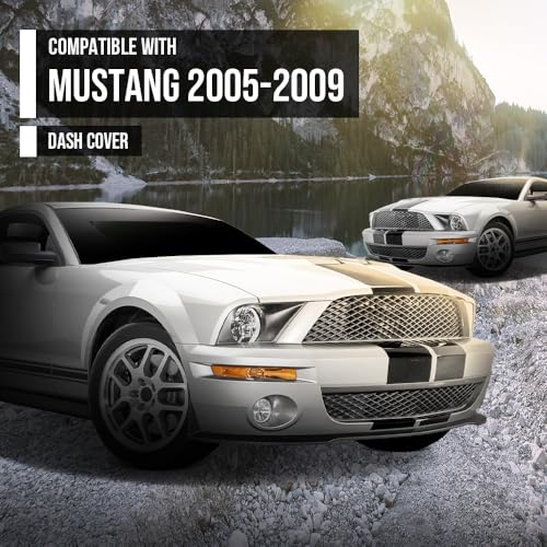 G-PLUS TPE Dashboard Panel Dash Cover Compatible with Ford Mustang 2005 2006 2007 2008 2009, Gray