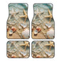 Universal Fit Car Floor Mats, Summer Seaside Starfish Beach Theme Set of 4pcs Car Carpet Fit for SUV, Vans, Sedans, Trucks - color: Summer Seaside