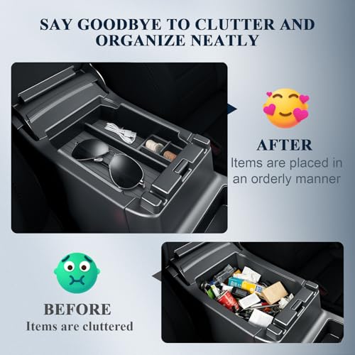 BIBIBO for 2026 Subaru Outback Center Console Organizer 2026 Subaru Outback(Premium,Limited,Touring,Wilderness,Limited XT,Touring XT) Console Insert Tray - color: Black-Single Layer