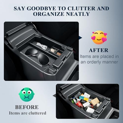 BIBIBO for 2026 Subaru Outback Center Console Organizer 2026 Subaru Outback(Premium,Limited,Touring,Wilderness,Limited XT,Touring XT) Console Insert Tray - color: Black-Single Layer