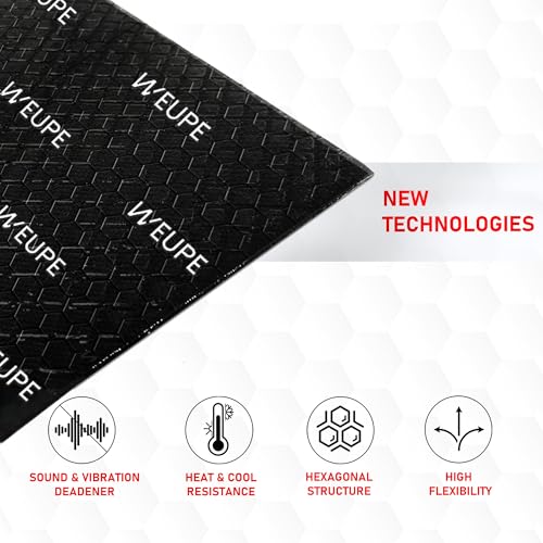 Sound Deadening Mat for Cars, 80 mil 5 sqft, Butyl Automotive Sound Deadener, Noise Insulation Dampening Material for Car Trunk, Speaker, Door, Floor and Ceiling, Black - style: Black - 5 sq ft