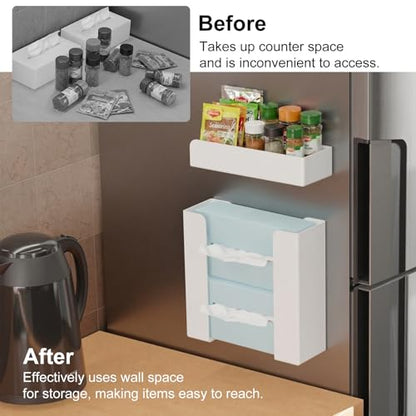 Adjustable Magnetic Glove & Tissue Box Holder, Wall Mount Dispenser for Gloves, Wipes & Tissues, Multi-Purpose Organizer for Kitchen, Laundry, Garage & Workshop, White