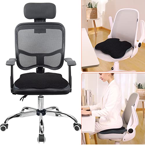 Car Seat Cushion, Comfort Memory Foam Car Cushions for Driving, Seat Cushion for Car Seat Driver with Wedge Design & Raised Back to Broaden Vision, Provides Comfort for Car, Truck, Office Chair