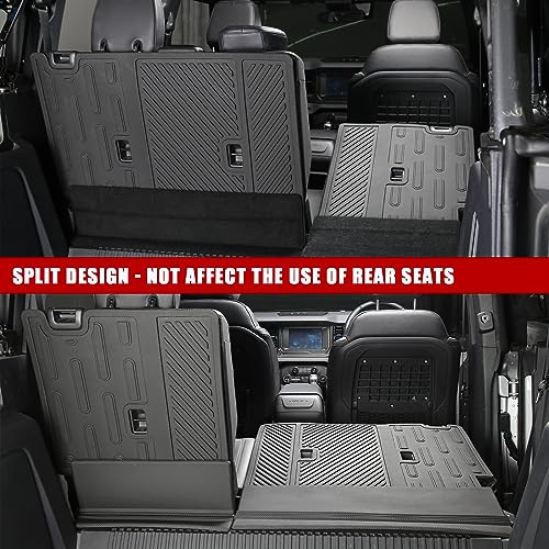 Mabett Seat Back Cover and Cargo Liner for Ford Bronco 4 Door Accessories, All-Weather Backrest Protector Trunk Mat Fit Bronco 2021-2026 - size: Seat Back Cover & Truck Mats