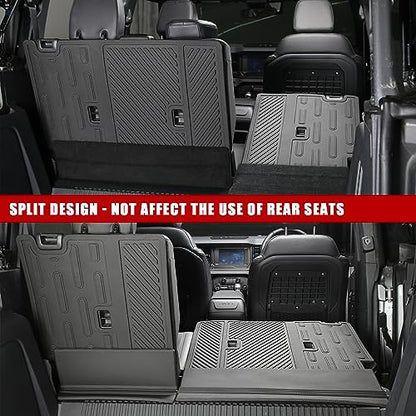 Mabett Seat Back Cover and Cargo Liner for Ford Bronco 4 Door Accessories, All-Weather Backrest Protector Trunk Mat Fit Bronco 2021-2026 - size: Seat Back Cover & Truck Mats
