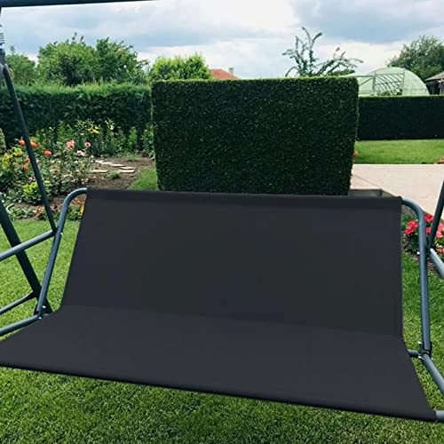 Swing Bench Replacement, 600D Oxford Waterproof Thick 2/3 Seat Patio Swing Cover (Black, M - 43.3x17.7x21.7in) - color: Black, size: M - 43.3x17.7x21.7in