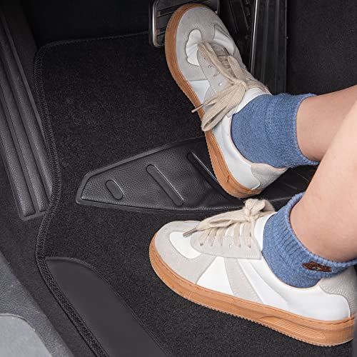 CAR PASS Waterproof Universal Fit Car Floor Mats, Faux Leather Car Carpet Mats, Black Car Mats with Anti-Slip Nibbs Backing & Driver Heel Pad Fit for SUV,Vans,sedans, Trucks,Set of 4pcs(All Black) - color: All Black