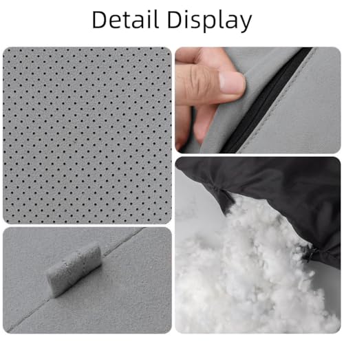 2 Pcs Car Headrest Neck Pillow for Driving,Universal Premium Suede Leather Soft and Comfortable Headrest,Three Gears of Height Adjustment Car Seat Headrest Pillow Car Interior Accessories - color: Extreme Gray