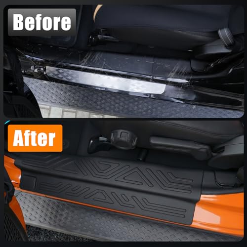 Door Sill Protector Compatible with 2020-2026 Jeep Gladiator JT Full Coverage Door Sill Guards TPE Protection All Weather 4PCS for 2025 Gladiator Accessories