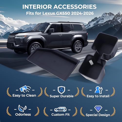 Cup Holder Insert & Wireless Charging Protective Mats for Lexus GX550 2026 2025 2024, Center Console Interior Accessories Silicone Cup Holder & Wireless Charger Cover Pad for 2024-2026 GX 550 - style: Fit for 2024-2026 GX550