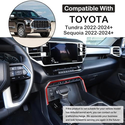 Aunginsy Car Center Control Warning Light Outer Frame Decorative Sticker Fit Toyot@a Tundra/Sequoia 2022-2024 Carbon Fiber Gear Box Shift Panel Protect Strip Cover Trim Sticker Interior Accessories - size: Warning Light Outer Frame Trim