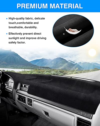 Autorder Dashboard Cover Mat for 1992-1996 Ford F150 F250 F350 Accessories Dash Cover Flannel Dash Mat Sunshade Glare UV Rays Protector - size: 1992-1996 F150 (Black)